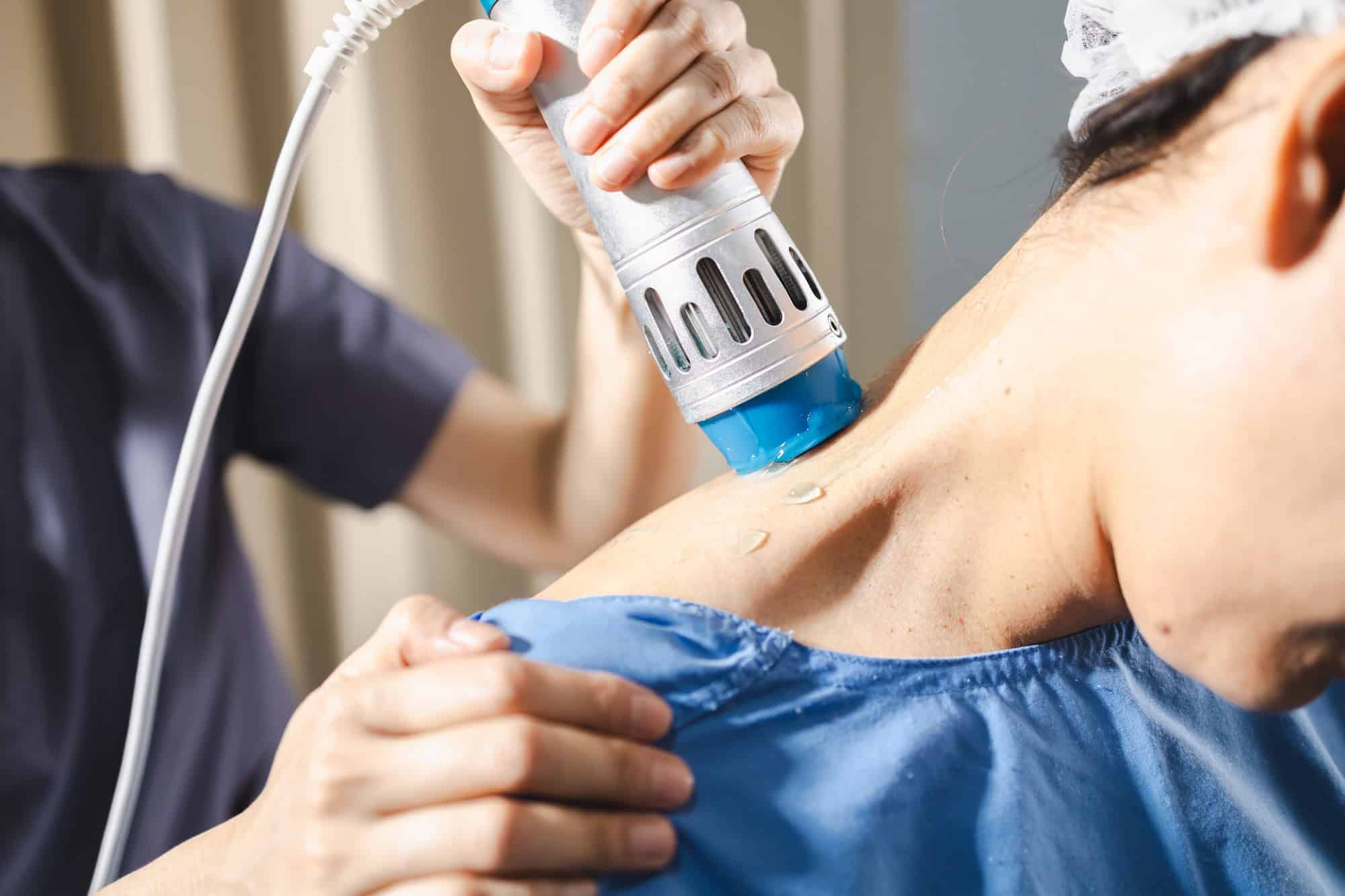 Shockwave therapy applied to neck